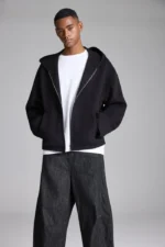 Cashmere jacket with hood